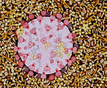 HIV virus particle in serum. (C) David S. Goodsell.