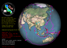 Quake-Catcher Network Seismic Monitoring 运行中的图形界面