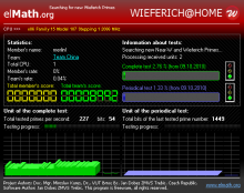 Wieferich@Home 运行中的图形界面